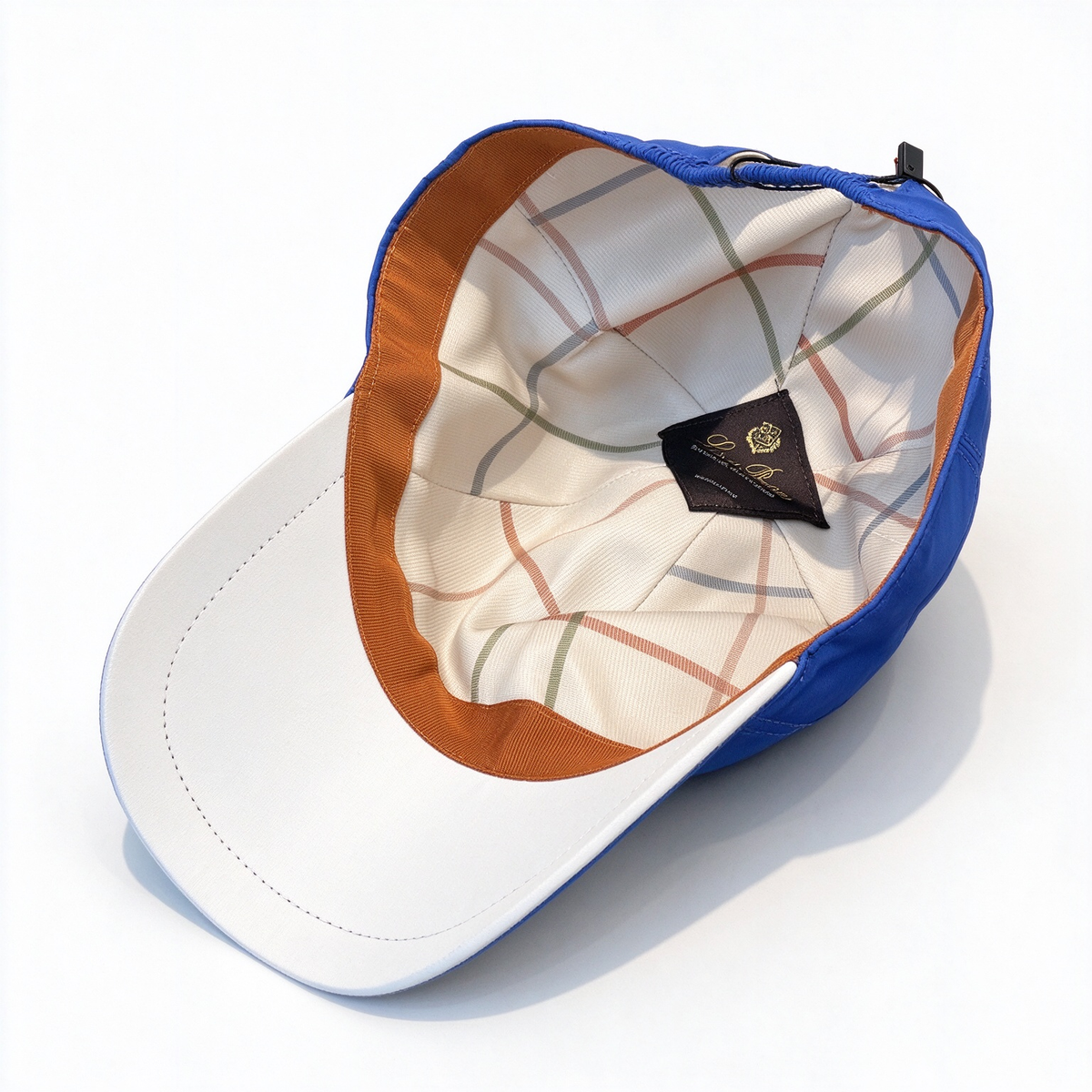 Loro Piana Storm System  Baseball Cap | Royal Blue Waterproof Wind Microfiber Hat with White Trim & Tonal Embroidered Logo