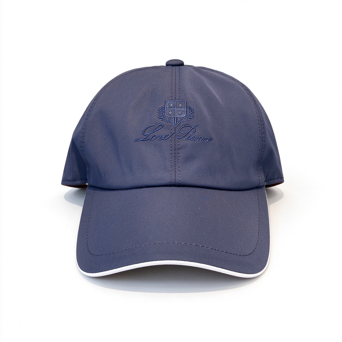 Loro Piana Storm System  Baseball Cap | Royal Blue Waterproof Wind Microfiber Hat with White Trim & Tonal Embroidered Logo