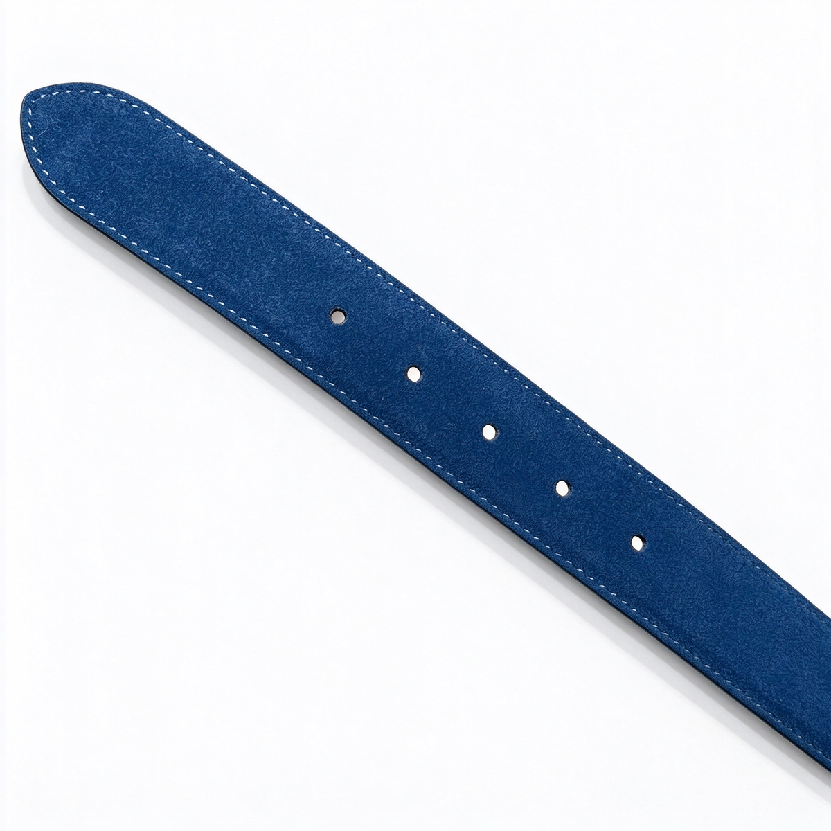 Loro Piana Reversible Suede Leather Belt in Navy Blue — Italian Crafted Double-Sided Luxury Belt with Gunmetal Buckle | Premium Designer Fashion Accessories