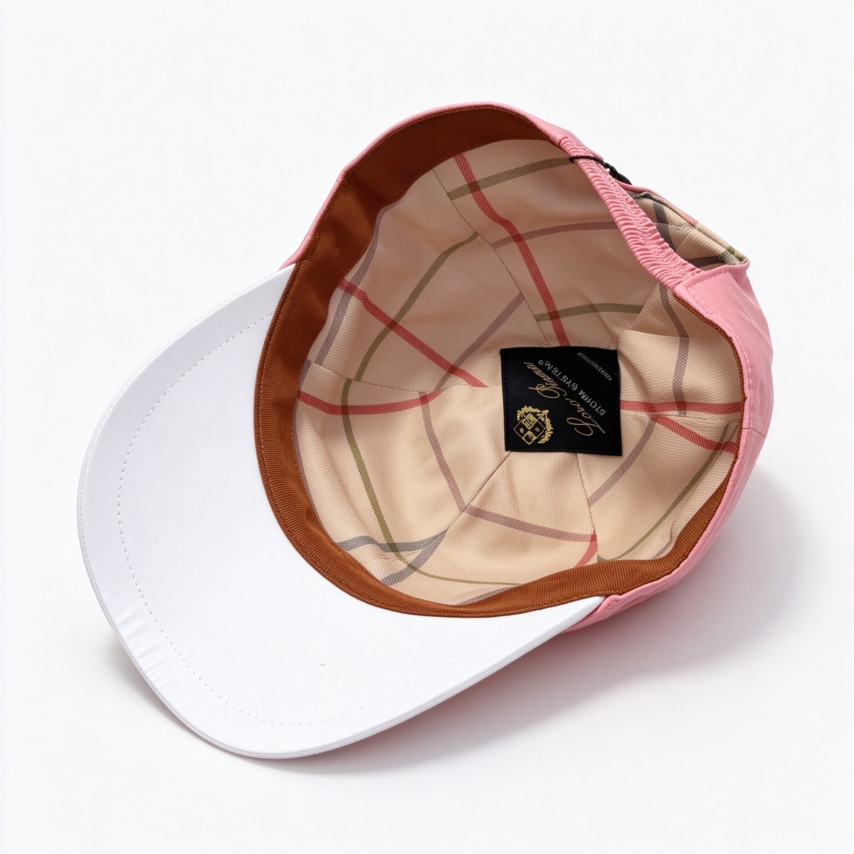 Loro Piana Storm System Baseball Cap | Dusty Rose Pink Waterproof Wind Microfiber Hat with White Trim & Gold Crest Badge
