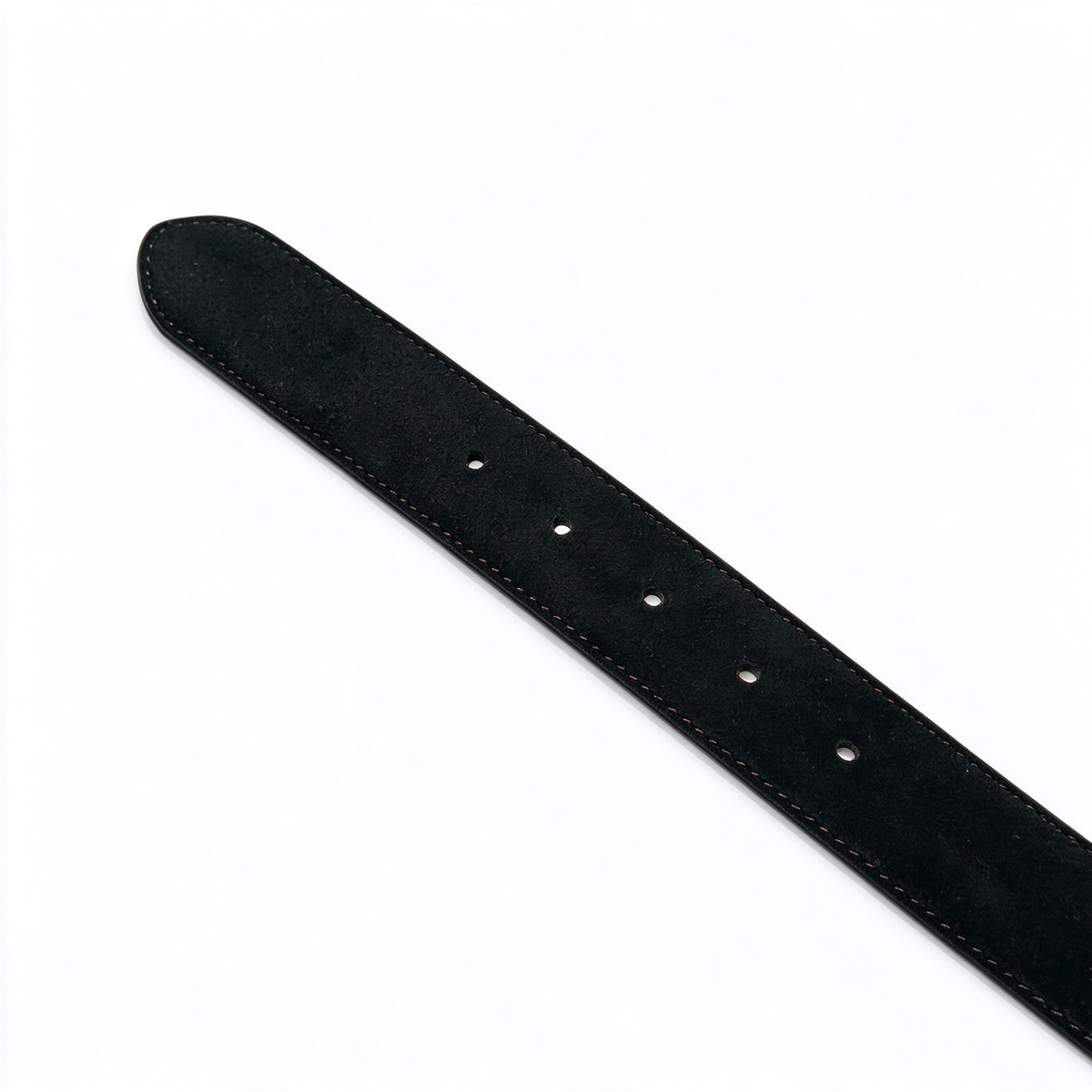 Loro Piana Men's Suede Leather Belt in Black with Silver-Tone Buckle — Italian Crafted Luxury Casual Belt | Premium Designer Fashion Accessories