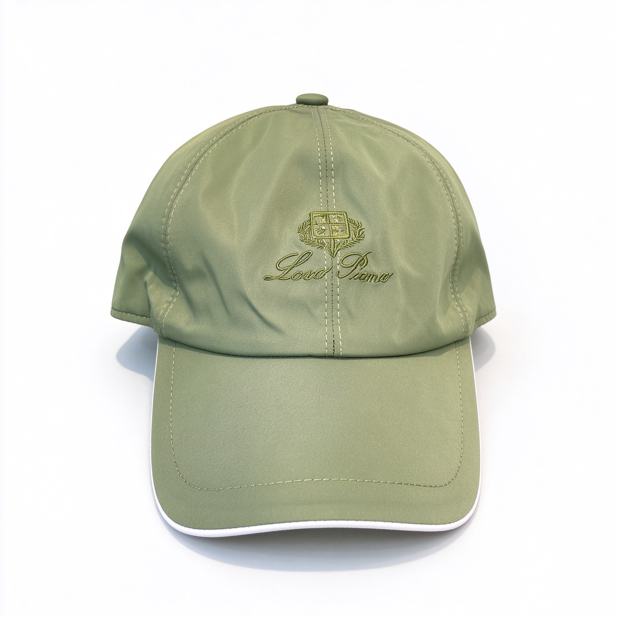 Loro Piana Storm System Baseball Cap | Bright Orange Waterproof Wind Microfiber Hat with White Trim & Tonal Embroidered Logo